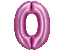  Rózsaszín Satin Pink 0-ás szám fólia lufi 76 cm (MLG144888) - decorit