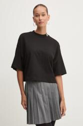 HUGO pamut póló női, fekete, 50520187 - fekete M