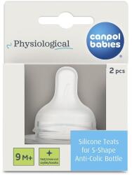 Canpol babies Canpol babies, tetina anticolici din silicon pentru biberoane S-Shape, marime XL (debit larg), 2 buc