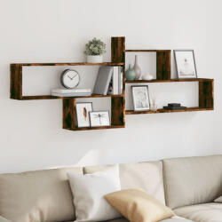 vidaXL füstös tölgy színű szerelt fa fali polc 167, 5 x 18 x 68 cm (853321) - balena