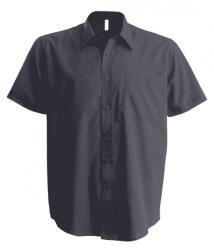 Kariban Férfi ing Kariban KA543 Men'S Short-Sleeved Cotton poplin Shirt -5XL, Zinc