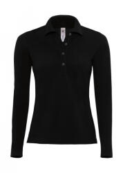 B and C Női hosszú ujjú galléros póló B and C Safran Pure LSL/women Polo S, Fekete