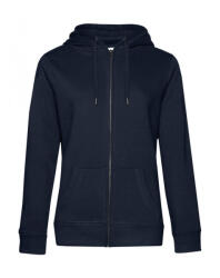 B&C Collection Női kapucnis hosszú ujjú pulóver B and C QUEEN Zipped Hooded /women M, Sötétkék (navy)