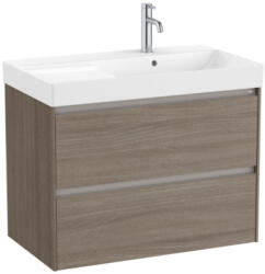 Roca Ona két fiókos alsószekrény 80x46x64, 5 cm jobbos kerámia mosdóval, sötét szil A851690511 (A851690511)