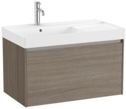 Roca Ona fiókos alsószekrény 80x46x50, 5 cm balos kerámia mosdóval, sötét szil A851720511 (A851720511)