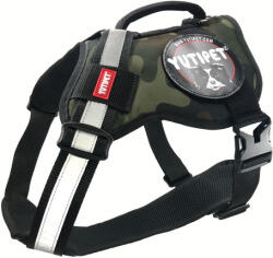 MONTANA DOG Yutipet párnázott biztonsági kutyahám (Terepszínű; L; Haskörméret: 70-80 cm, Nyakkörméret: 50-75 cm)