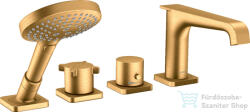 Hansgrohe AXOR CITTERIO 4 üléses peremre szerelhető termosztátos kádtöltő csaptelep, szálcsiszolt arany hatású 36411250 (36411250)