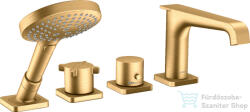 Hansgrohe AXOR CITTERIO 4 üléses peremre szerelhető termosztátos kádtöltő csaptelep, szálcsiszolt sárgaréz hatású 36411950 (36411950)