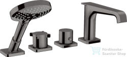 Hansgrohe AXOR CITTERIO 4 üléses peremre szerelhető termosztátos kádtöltő csaptelep, polírozott fekete króm 36411330 (36411330)
