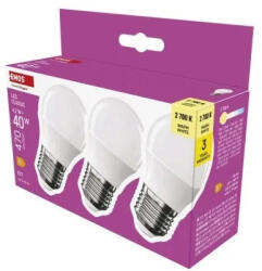 EMOS LED izzó Classic Mini Globe / E27 / 4, 2 W (40 W) / 470 lm / Meleg fehér (ZQ6E21-3)