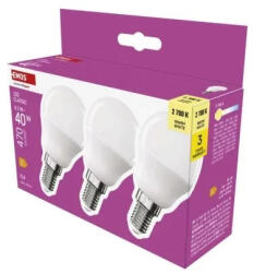 EMOS LED izzó Classic Mini Globe / E14 / 4, 2 W (40 W) / 470 lm / Meleg fehér (ZQ1E21-3)