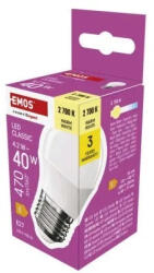 EMOS LED izzó Classic Mini Globe / E27 / 4, 2 W (40 W) / 470 lm / Meleg fehér (ZQ6E21)