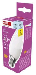 EMOS LED izzó Classic gyertya / E14 / 4, 2 W (40 W) / 470 lm / Hideg fehér (ZQ3E24)