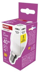 EMOS LED izzó Classic Mini Globe / E14 / 4, 2 W (40 W) / 470 lm / Természetes fehér (ZQ1E23)