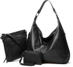Dollcini Divatos Női Táska - Puha Műbőr Válltáska, Nagy Kapacitású - Fekete (443201)