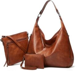 Dollcini Divatos Női Táska - Puha Műbőr Válltáska, Nagy Kapacitású - Brown (443202)