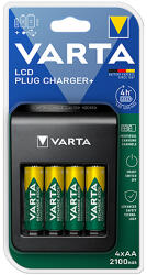 VARTA Akkumulátor töltő LCD PLUG+4xAA 2100mAh VARTA (75-474)