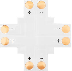 Csatlakozó "+" típusú LED csíkokhoz 8 mm-es 2 tűs csatlakozó (4882)