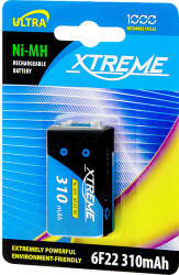 XTREME 9V-os újratölthető akkumulátor 310mAh 6F22 (82-605)
