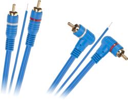 Cabletech Összekötő kábel RCA 2x - RCA 2x + mag, 5m sarok/egyenes (távoli) (KPO2668-5)