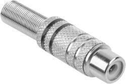 Cabletech RCA csatlakozó aljzat, fém 2 csík fekete (GNI0065A)