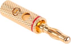 Cabletech Banán dugó, csavaros fém, aranyozott, HQ (WTY0203)