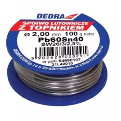 DEDRA-EXIM Forrasztó ón folyasztószerrel, 2.0mm, 100g, 40%SN, Pb60Sn40 31L42010 (31L42010)