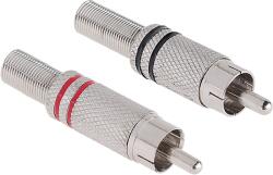 Cabletech RCA csatlakozó fém dugó 2 csík (WTY0064.1)
