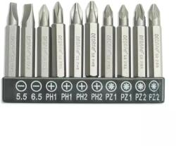 Dedra Csavarhúzó bit készlet10db, 50mm: SL5, 5, 6, 5, PH1/2x2, PZ1/2x2 18A07S12 (18A07S12)