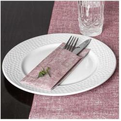 Mapelor evőeszköztartós szalvéta textilhatású 40x32 cm 1/8 hajtású 40 lap/csomag Sahara bordó