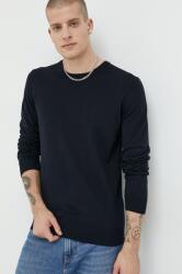 HUGO BOSS gyapjú pulóver könnyű, férfi, sötétkék - sötétkék L - answear - 33 990 Ft