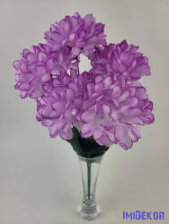 Krizantém 5 ágú selyemvirág csokor 38cm - Lila