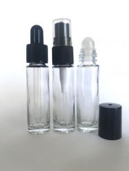  10 ml-es üveg szett ( szórófejes, pipettás és roll-on golyós)