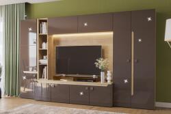  Холна секция Smart L324 дъб небраска и трюфел супер гланц