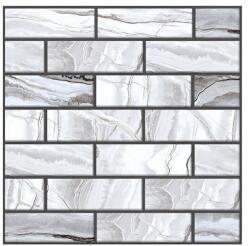 Flippy 10 x Placi Tapet Autocolant 3D cu Imitatie de Marmura Dreptunghiulara, pentru Perete Bucatarie Sufragerie, Usor de Curatat, Rezistent la Apa, Autoadeziv, 30x30 cm, Gri Universal (129746)