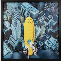 King Home Big City Skater New York Városkép Vászonkép Sárga 130x130 (KHM-KH1501100278)
