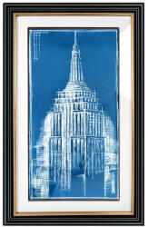 King Home Empire Art Deco Építészeti Kép Kék-Fehér (KHM-KH1501100263)