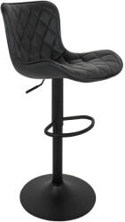 King Home Favius Állítható Magasságú Bárszék Steppelt PU Bőr Fekete (KHM-KH1501100223)