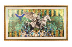 King Home Pegasus Paradise Mitológiai Nyomtatott Kép Arany Kerettel (KHM-KH1501100249)