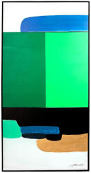 Kare Design Abstract Shapes Zöld Akril Vászonkép Arany Részletekkel (KHM-53900)