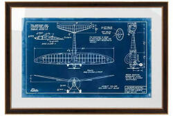 King Home Mechanical Plane Blueprint Repülőgép Műszaki Rajz Kék (KHM-KH1501100260)