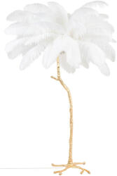 King Home Tiffany Állólámpa Természetes Strucctoll Fehér Réz (KHM-MSE1501100417)