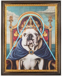 King Home Neon Bulldog LED Világító Kép Klasszikus Keretben (KHM-KH1501100246)