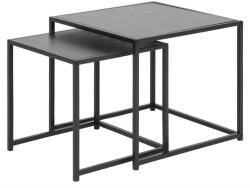 Actona Seaford MDF Fém Egymásba Tolható Dohányzóasztal Szett Fekete (KHM-0000090955) - prodis