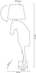 King Home Horse Stand M Ló Alakú Állólámpa Üvegszálas Fehér (KHM-MSE1501100431) - prodis