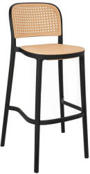 King Home Wicky Polipropilén Bárszék Rattan Hatású Fekete (KHM-KH010100232) - prodis