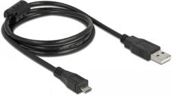 Delock Кабел DeLock, USB-A мъжко - MicroUSB-B мъжко, USB 2.0, 1 м, Черен