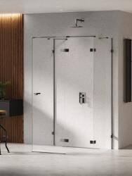NEW TRENDY Eventa Black Chrome cabină de duș 90x80 cm dreptunghiular negru luciu/sticlă transparentă EXK-6251 (EXK6251)