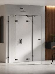 NEW TRENDY Eventa Black Chrome cabină de duș 90x80 cm dreptunghiular negru luciu/sticlă transparentă EXK-6254 (EXK6254)