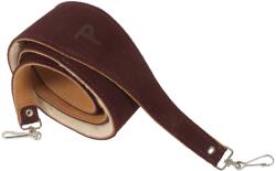 Perri's Leathers 7664 2.5 Soft Suede Sheepskin Padded Banjo Strap with Metal Hooks Dark Brown